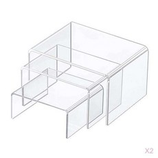 6/9 조각 투명 스퀘어 아크릴 디스플레이 라이저 스탠드 랙 컬렉션, 설명, 6pcs, 1개