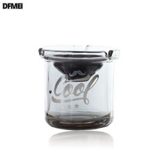 DFMEI 輕奢漏斗菸灰缸帶蓋防飛灰家用客廳創意個性大氣辦公室菸缸, 1個, COOL灰色菸灰缸銀色漏斗:如圖