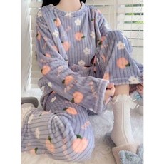 정품발송 샵앤 여성 겨울 방한 피치 베어 극세사 벨벳 수면 잠옷 세트 CHA-WSET-20149-소라_피 363834