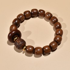 흑화리목 불주 팔찌(구슬11mm) 원형 고리가 달린 행운의 보호 팔찌, 1개, black