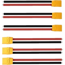 3쌍 XT90H 플러그 암수 커넥터 RC Lipo 배터리 FPV 레이싱 드론 용 100mm 10AWG 실리콘 와이어 포함, 01 3 pairs