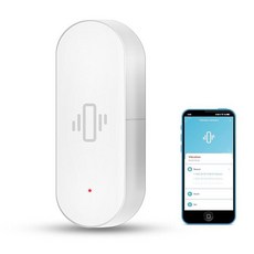 스마트 진동 센서: 무선 유리 파손 감지기 앱 경고가 있는 WiFi 도어 센서 조절 가능한 민감도 알람 시스템 및 스마트 홈 자동화를 위한 유리 브레이크 보안 센서 (1팩, 1팩