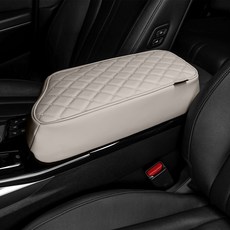 유투카 호환 K8 튜닝 콘솔 팔걸이 쿠션 자동차 가죽 팔쿠션 콘솔쿠션 프리미엄 메모리폼 신차 선물 용품, 샌들 베이지, 1개