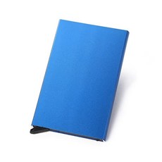NBZH 鋁合金自動彈出卡包 RFID 防盜刷信用卡盒 便攜名片夾卡片收納盒, 1個, 湖藍色:如圖