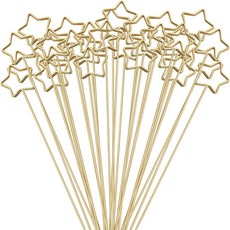 틴소우 30개 금속 꽃꽂이 카드 홀더 꽃꽂이용 13.4인치 하트 모양 꽃픽 클립 결혼식 및 파티용 황금 기프트 홀더하트, Stars