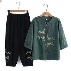 자칠 여성 생활한복 자수세트 면마 개량한복 법복 절복