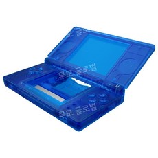 eXtremeRate NDSL 풀세트 커스텀 교체 키트 / 닌텐도 DS Lite DIY 세트 설치 도구 포함, 클리어 사파이어 블루