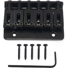 6현 펜더 스트랫 텔레 일렉트릭 기타용 Xuxing 78mm 고정 하드테일 브리지 블랙, 65mm, Black