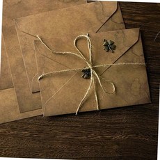 레트로 빈티지 감성 크라프트 편지지 봉투 세트 빈티지편지지 크라프트봉투 축하편지