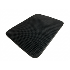 貓砂墊 一體成型 EVA環保無毒 專利設計, 1個, 加厚款 雙層 L-75*58cm, 黑色