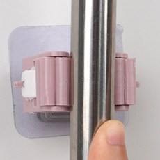 행복한쇼핑 부착식 고정홀더 대걸레걸이, 라이트그린