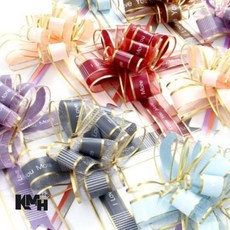 리본장식 기념일 만들기 포장, 16cm, 1개, 와인