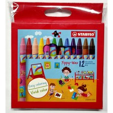 角落文房 STABILO 德國天鵝牌 Yippy-Wax 趣味蠟筆，安全無毒，色彩鮮明，兒童繪畫首選, 1個, STABILO 趣味蠟筆/12色5301