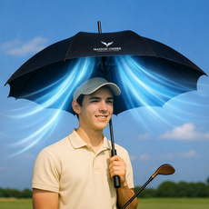 메종옴브르 3세대 C-TYPE 골프형 27인치 선풍기양우산, 블랙, 1개