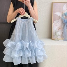 ROZI 여아 유아 공주 드레스 민소매 원피스 어린이 여름 생일 스냅 촬영 옷