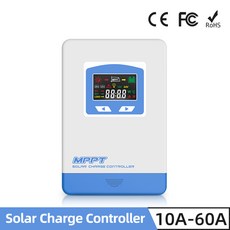 MPPT 솔라 컨트롤러 60A 40A 30A 20A 12V 24V 배터리 충전기 32V 설정 백라이트 LCD 레귤레이터, 4) 60A  12V124V Auto.