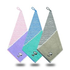 송월타올 스누피 스플릿36 핸드타월 어린이집 고리수건, 분홍색, 1개