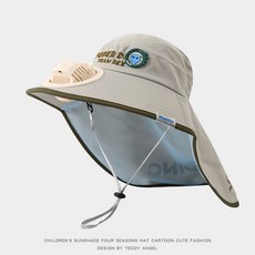 兒童帽子夏季男女童披肩遮陽帽寶寶夏天戶外防曬帶風扇空頂太陽帽