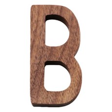 木質數字「9」裝飾擺件，居家裝飾簡約風格擺設，數字裝飾品, 字母【B】
