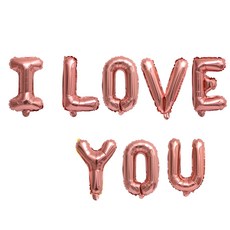 베어플 I LOVE YOU 아이러브유 파티 레터링 풍선, 1개, 로즈골드