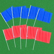 응원깃발 레드5장+블루5장 1세트 응원 체육 팀게임 단체행사 미니 소품, 단품
