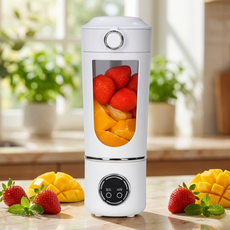[700ml 대용량] 무선 블렌더 휴대용 믹서기 텀블러 믹서기 포터블 블렌더, 화이트