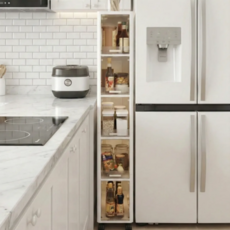 홈앤온 이동식 다용도 틈새 수납장, 화이트, 1개