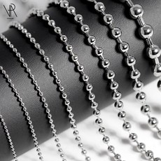 VARAM 써지컬스틸 변색없는 군번줄 1.5mm~8mm 볼체인 레이어드 남성 여성 목걸이
