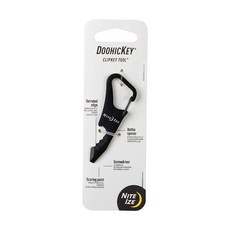 Hot Leathers 1089 1 Nite IZE DoohicKey ClipKey 스테인리스 스틸 4 기능 키 체인 멀티 툴 편리한 클립 + 병따개 검은색 127010, 1개, 블랙