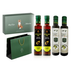 살림안심 멕시코산 프리미엄 엑스트라버진 아보카도오일 250ml + 엑스트라버진 올리브오일 250ml 선물세트