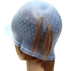 염색헤어캡 실리콘 두피보호 탈색보조 미용소품 내구성 방수소재, 브릿지헤어캡+코바늘, 1개