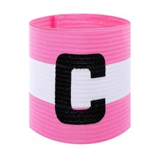 Xindojuz 축구용 캡틴 암밴드 유니 축구 캡틴 C' 암밴드 청소년 및 성인 조절 가능한 농구 축구 선수 암 밴드 탄성 캡틴 암 밴드 팀 스포츠 액세서리 (핑크 화이트)