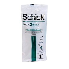 Schick 舒適牌 Exacta2 防滑輕便刮鬍刀 滋潤型 1入 獨立包裝 拋棄式 旅行便攜, 1, 1個