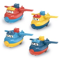 新款兒童按壓玩具車 按壓迴力車 慣性卡通小汽車 可愛造型益智趣味玩具, 帶帽飛機隨機【袋装】, 1個