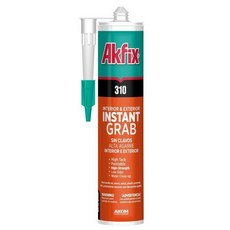 Akfix 310 Instant Grab Adhesive. Paintable. Adheres to Wood Cocnrete Glass Granite Decorative, 1 pack