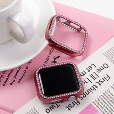 이케미 애플워치 전용 큐빅 베젤 케이스, 44mm, 핑크