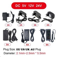 스위칭 전원 공급 장치 조명 변압기 AC 110V ~ 220V DC 5V 12V LED 어댑터 1A 2A 3A 4A 5A 6A 8A 카메라 용, 01 DC 12V, 01 AU Plug, 01 1A