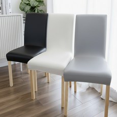 블레오 방수 가죽 식탁의자 커버 교체 천갈이 리폼 덮개, 1개, 그레이