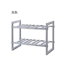 不鏽鋼可伸縮廚房置物架, 灰色, 1套