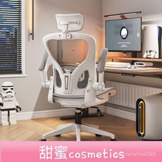 【甜蜜cosmetics】電腦椅家用辦公椅舒適久坐學生人體工學椅臥室椅子靠背陞降電競椅, 【三代】白框灰網-3D頭枕-逍遙托-升級,【升級乳膠不加價】