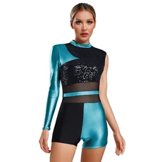 발레리나 레오타드 댄스 요가 전문 바디 슈트 성인 발레 조끼 체조, 1. Teal