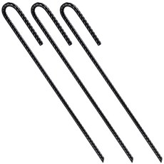 Wensilon Rebar Stakes U/J 후크 텐트 스틸 방지 30.5cm 엑스트라 0.6cm(12인치 (50개) 코팅 금속 듀티 말뚝 녹 앵커 헤비 앵커(U-후크) 정원, 10 PCS, U hook