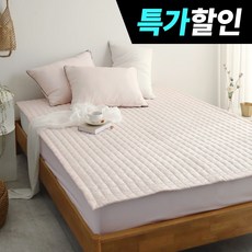 국내제조 띵스룸 크림슈 텐셀모달100 먼지없는 알러지케어 고정밴드 침대패드, 크림슈 라이트핑크