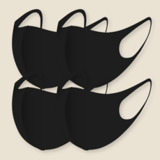 스파시스 구리 항균 CF 마스크, 4개, 시그니처 블랙 XS(초등 고학년), 1개입