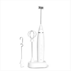 전동 우유거품기 CV-F1 스탠드믹서 카페 가정용 무선 핸드 휘핑기 제빵 조리도구, 화이트