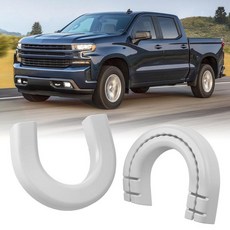 TECHPICCO 실버라도 1500 2007-2026/GMC 시에라 2007-2019용 롱 견인 후크 커버 쉐보레 액세서리와 호환되는 전면 화이트 (수직 후크에는 맞지 않음)