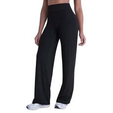 Sunzel 와이드 레그 요가 팬츠 전면 솔기 없음 복부 컨트롤 하이 웨이스트 체육관 운동용 스트레이트 레그 엉덩이 하의 블루 그레이. M 147714