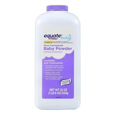 Equate Judastice 퓨어 옥수수 전분 베이비 파우더 라벤더와 카모마일 함유 623.7g(22온스), 1개
