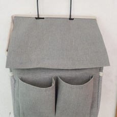 大促特惠 棉麻壁掛收納籃 收納掛袋 儲物籃 掛式置物籃 牆上儲物袋 收納盒 帆布置物袋 多口袋懸掛式雜物袋387, 灰色口袋升級加蓋子款