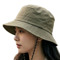 쓩리몰 접이식 버킷햇 휴대용 턱끈 등산모자 1+1, HA452604 (베이지+카키)